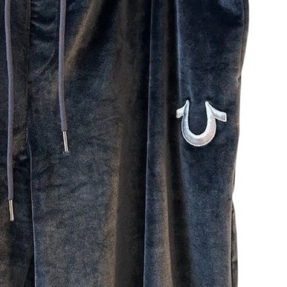 True Religion Men's 3XL Blue Velour Jogger Pants Elastic Waist 28" Inseam - Picture 8 of 11
